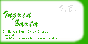 ingrid barta business card